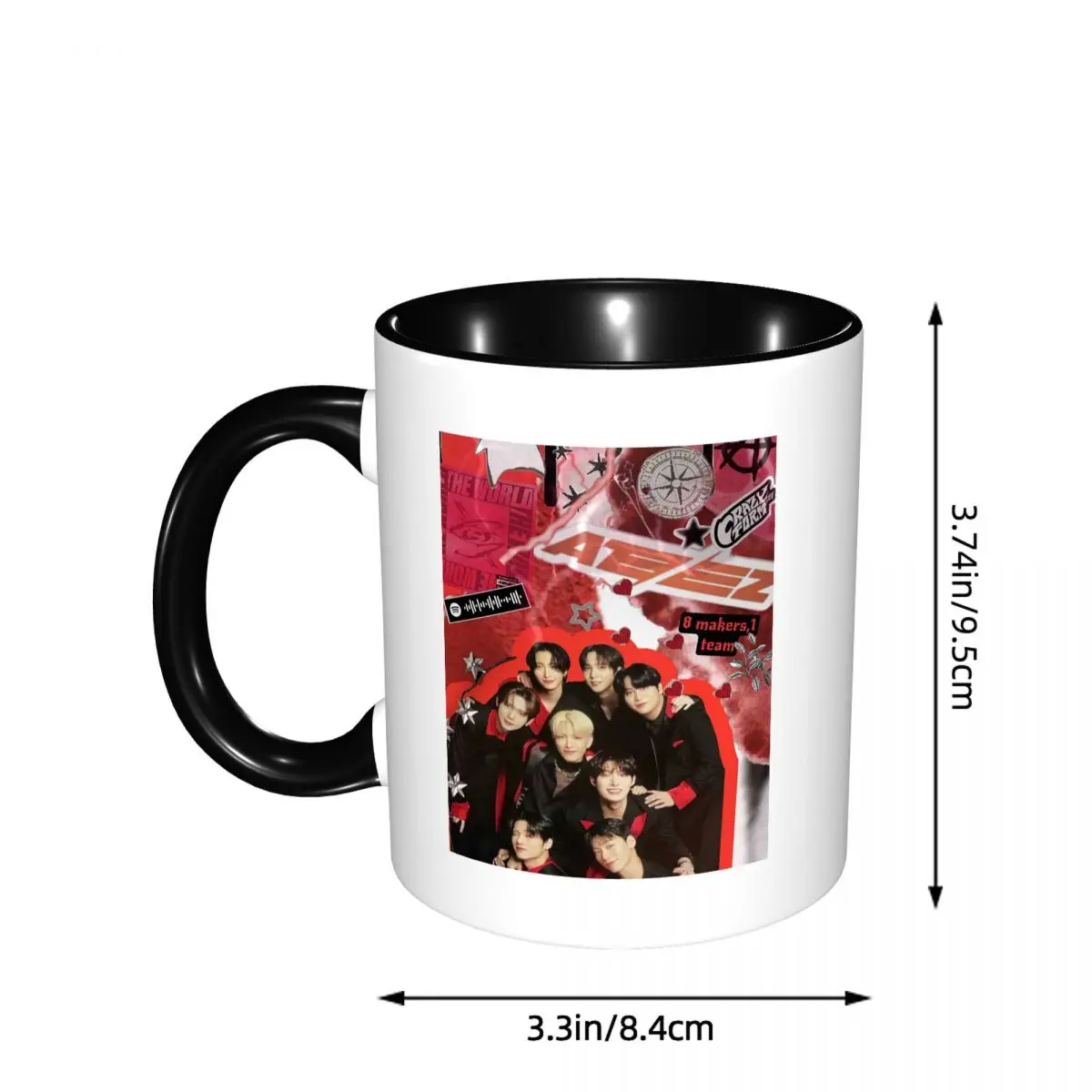 Kpop Star Singer Idol ATEEZ ATINY Mug Funny Ceramic Coffee Cups Tea Mugs Milk Cup Drinkware Gifts for Friends