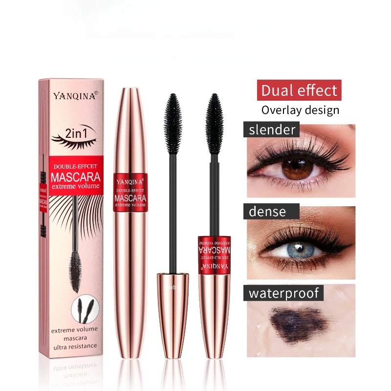 Lange dikke en krullende waterdichte niet-vlekkende mascara Make-up Twee-in-één mascara Oogmake-up Mascara Focallure