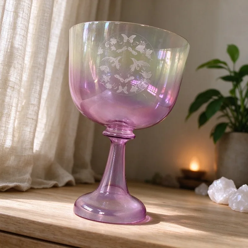F# Tone Singing Bowl 440/432Hz Crystal Singing Bowls 4 Scale 5.5 Inch Sound Bowls Yoga Meditation Healing Percussion Instruments