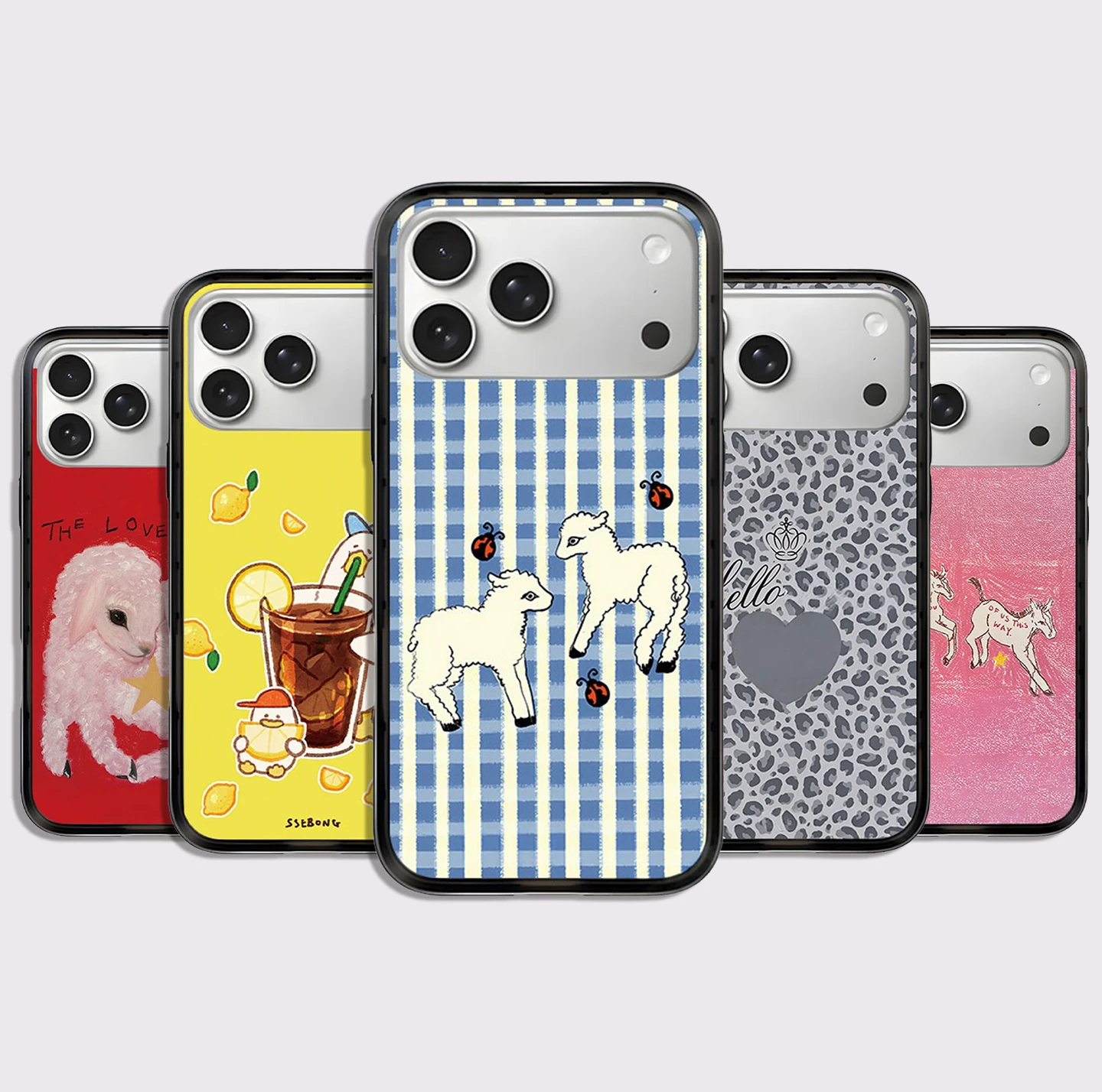 Cartoon Rabbit Horse Lamb Duck Compact Black Border Magnetic Case: Compatible with IPhone 18 17 16 15 14 13 Pro Max 18Pro