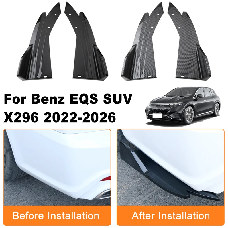 

Car Rear Bumper Spoiler Lip Diffuser Side Skirt Splitter Wrap Angle Anti-Crash For Mercedes Benz EQS SUV X296 2022-2026 2023