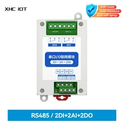 RS485 2DI+2AI+2DO Сетевые модули ввода-вывода ModBus RTU MA01-AACX2220 с последовательным портом для ПЛК/сенсорного дисплея 2 переключателя выхода Watchdog