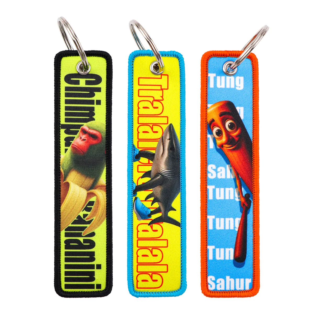 

Comical Animals Embroidery Key Fob Shark Key Tag For Cars Backpack Keychain Fashion Keyring Gifts for Men Women Accessories