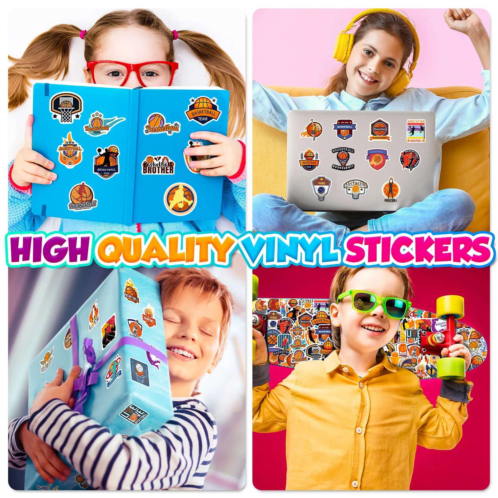 10/25/50pcs Basketball Sports Graffiti Stickers for DIY Skateboard Car Helmet Suitcase Water Bottle Phone Laptop Guitar