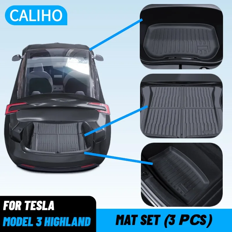 

Cargo Mat Trunk Liner For Tesla Model 3 Highland 2024 2023 Trunk Mat Anti-Kick TPE Pad Car Interior Accessories