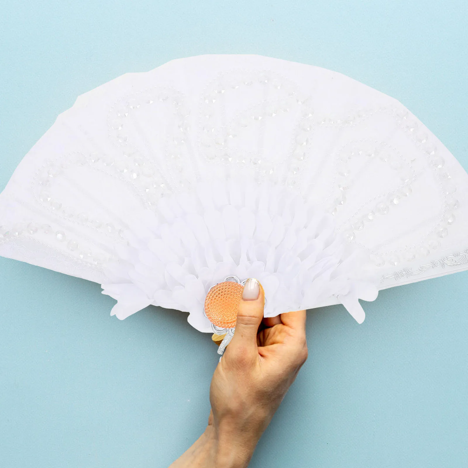 

Handheld Plume Decorative For Wedding Bridal Party Stage Performance Masquerade Festival Foldable For Women Hand Fan