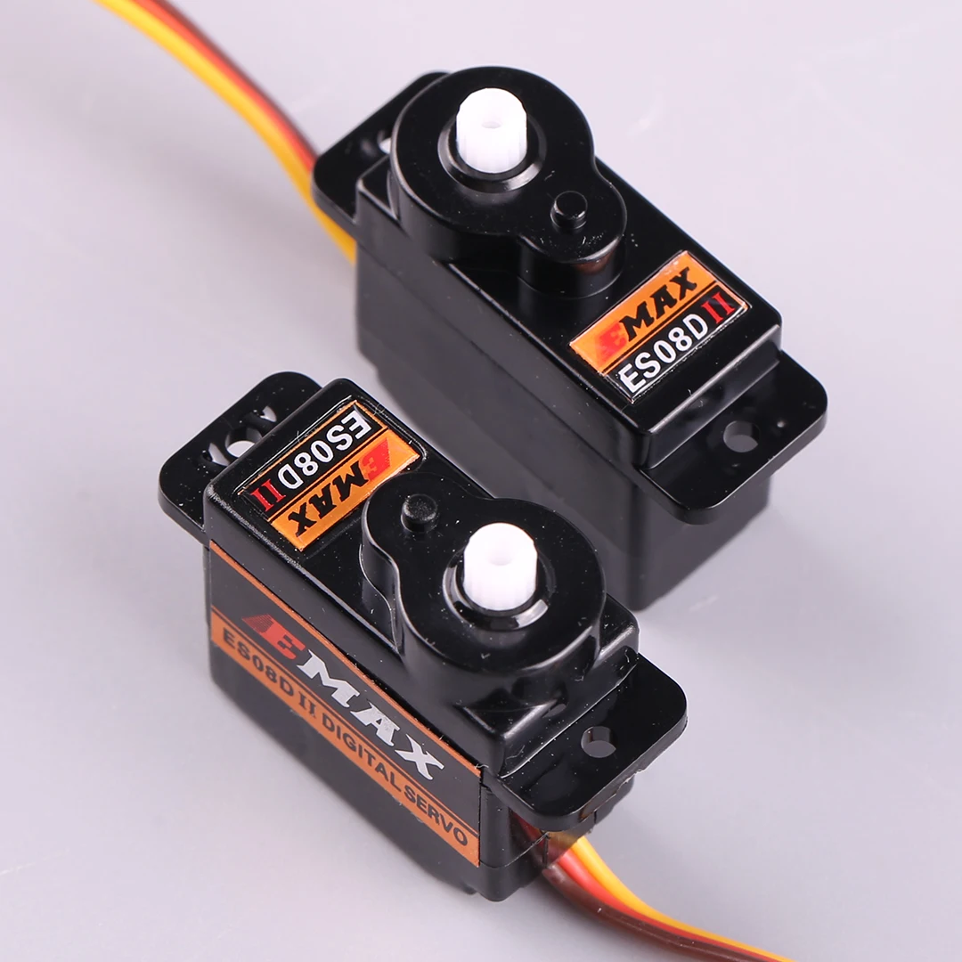 EMAX ES08DII 4.8. 6-6v 9g plastik Digital Servo mikro dengan colokan Futaba JR untuk Aksesori pesawat helikopter RC