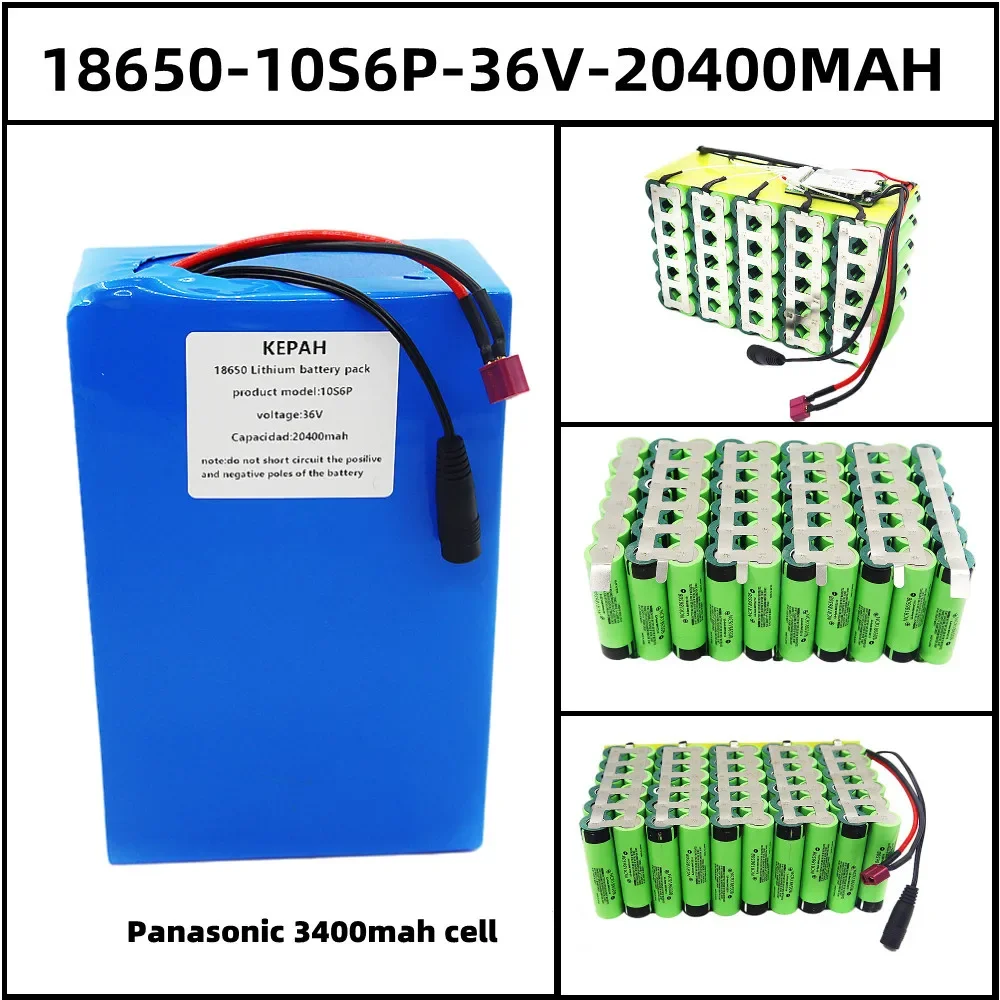 New electric vehicle lithium battery 36v20.4ah10S6P scooter mountain bike lithium battery supports 650W 500w motor