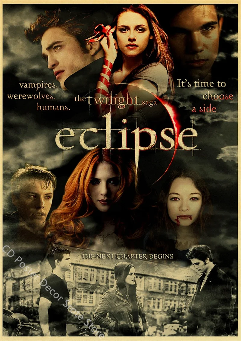 Filme crepúsculo cartaz edward bella retro papel kraft imprime imagem diy  filme vintage quarto casa bar café arte decoração da parede pintura -  AliExpress, image size:800x1131