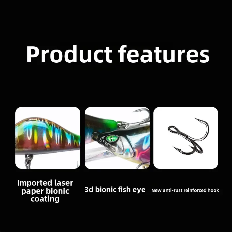 MUKUN Señuelo Wobbler Minnow Hundimiento para Perca Duro Profundo