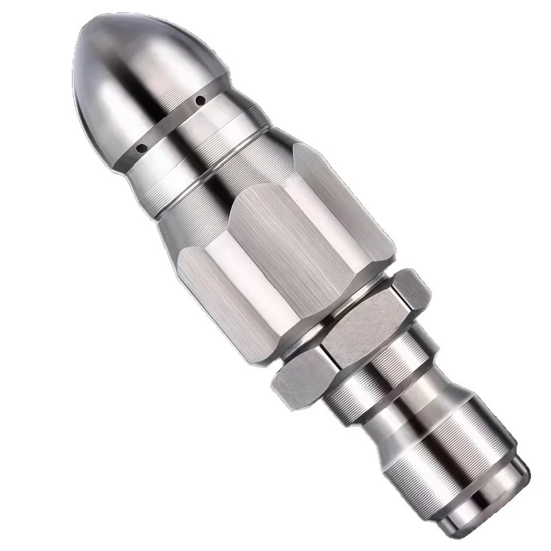 Waterjet High-Pressure Nozzle for Cleaning Sewers 1/4" Stainless Steel High-Pressure Washer Quick Plug Head Drain Hose Nozzle To view 4