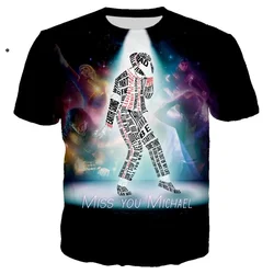 Rock Singer Michael Jackson Printed 3D T-shirt Unisex Summer Casual Streetwear Hip Hop Fashion Harajuku Men Women Oversize Tops
