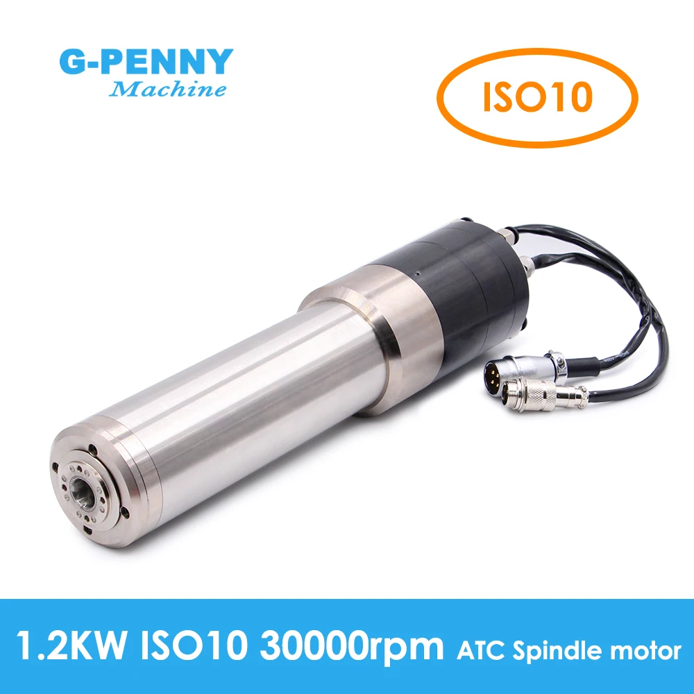 NEW! G-Penny 1.2kw ISO10 Water Cooled ATC Auto Tool Change Spindle Motor 110v/220v/380v 30000rpm 1000Hz 4Pole IS010