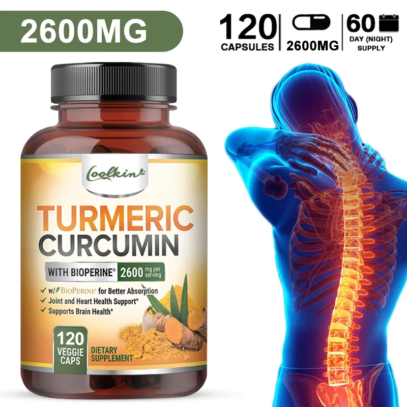 Turmeric Curcumin Highest Potency 95% 2600mg with BioPerine Black Pepper Extract