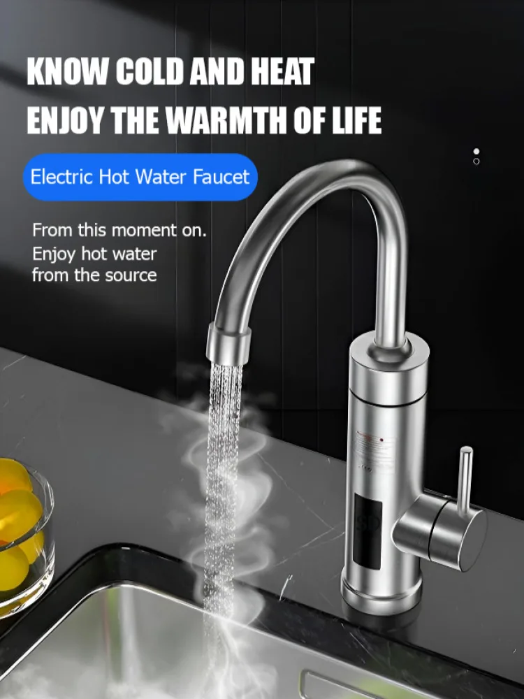 Bathroom Electric Faucet Fast Heating Kitchen Bathroom Shower Tap Water Heater view 4
