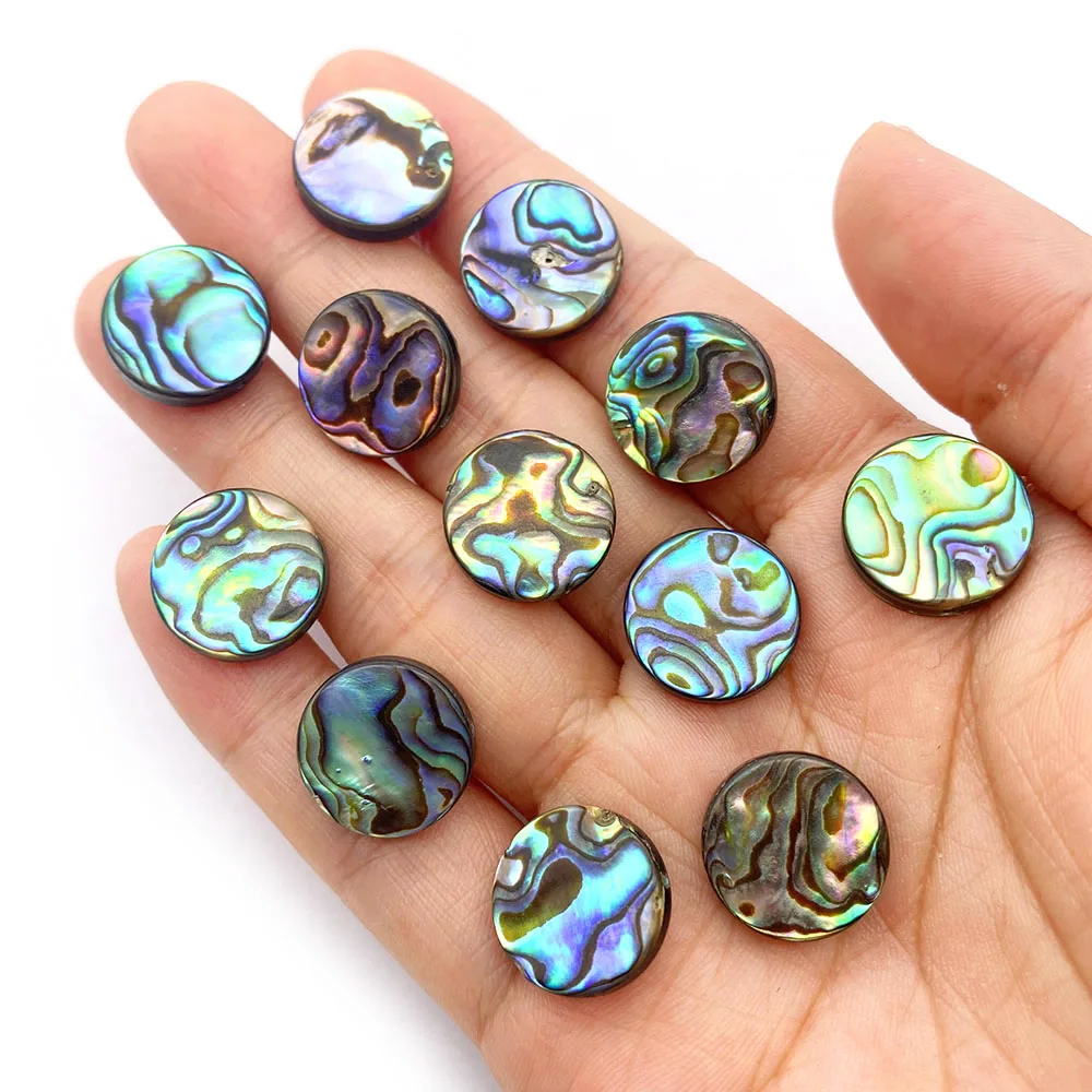 Natural Abalone Shell Beads Round Disc-shaped Loose Beads for Jewelry Making DIY Earrings Pendants Bracelet Necklace Accessories