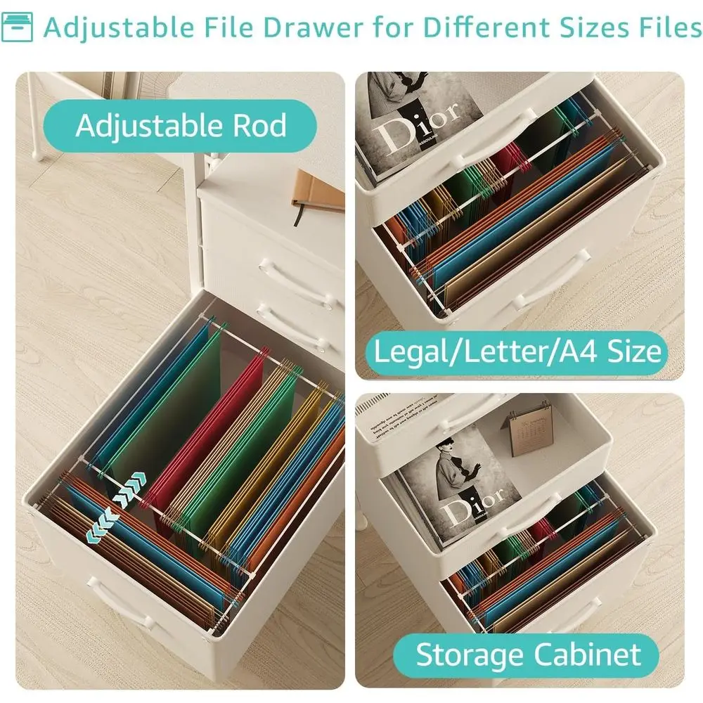 55 مكتب مكتب منزلي أبيض مع أضواء LED ومنافذ طاقة وأدراج ملفات وحامل شاشة #6