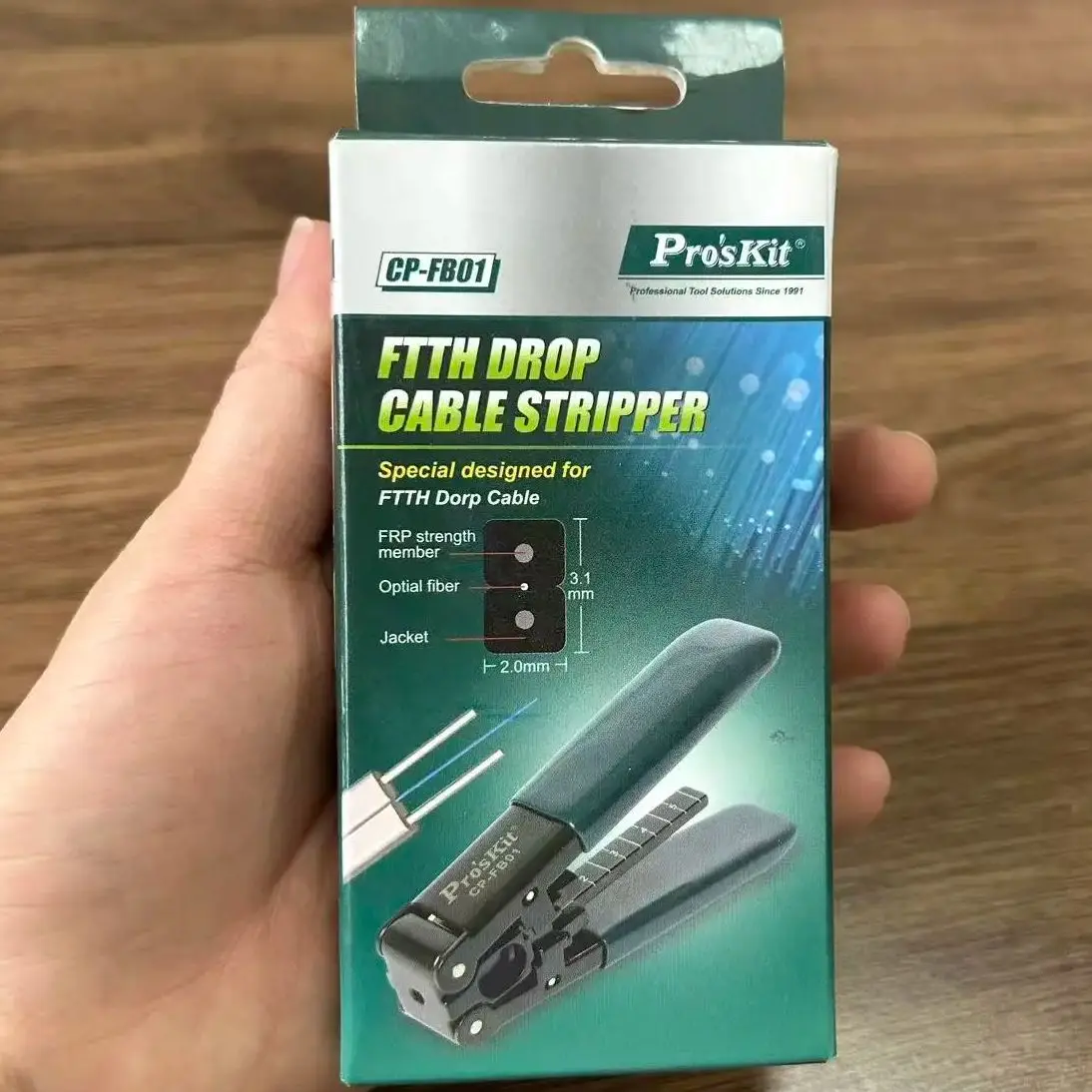 

Pro'sKit CP-FB01 FTTH Drop Cable Stripper Fiber Optic Stripper Fiber Cable Stripping Tool