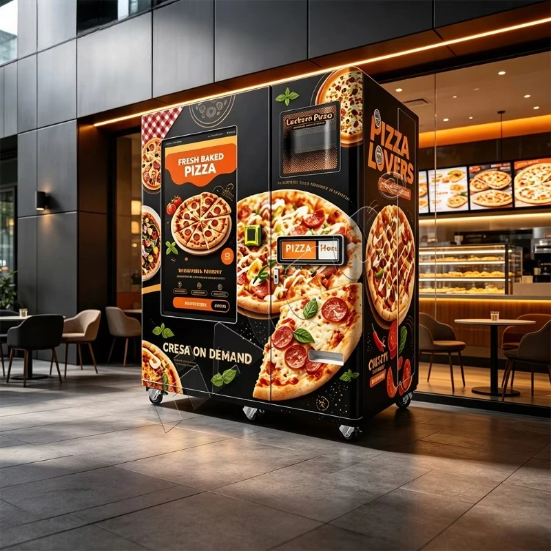Self-service brand logo custom frozen pizza vending machine, fully automatic pizza making machine, pizza vending machine