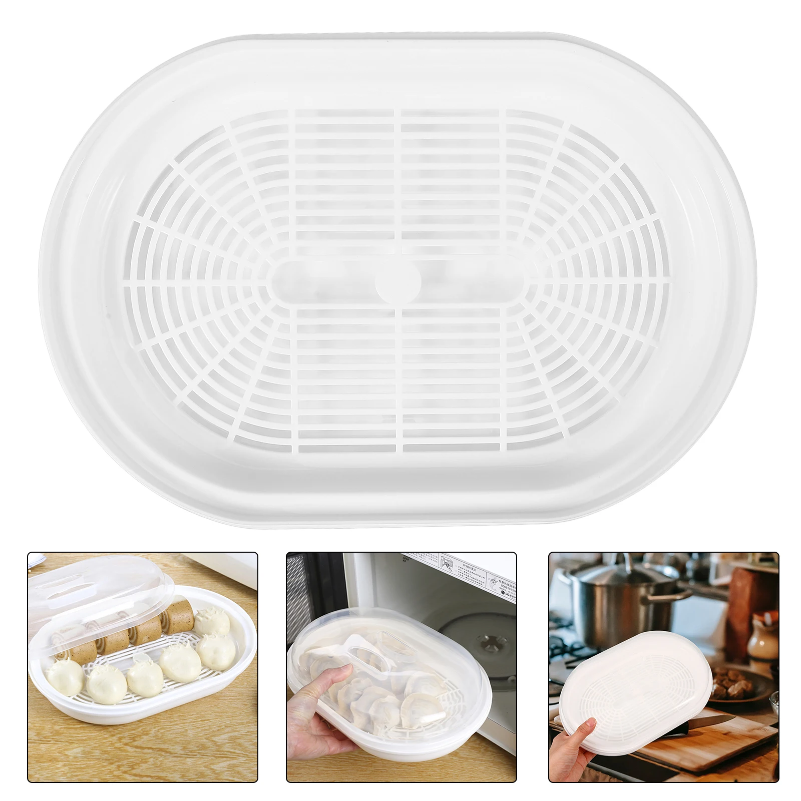 

With Lid Food For Vegetables Fish Meat Lightweight Easy To Clean Cookware Basket Microwavable Steamers For Cooking
