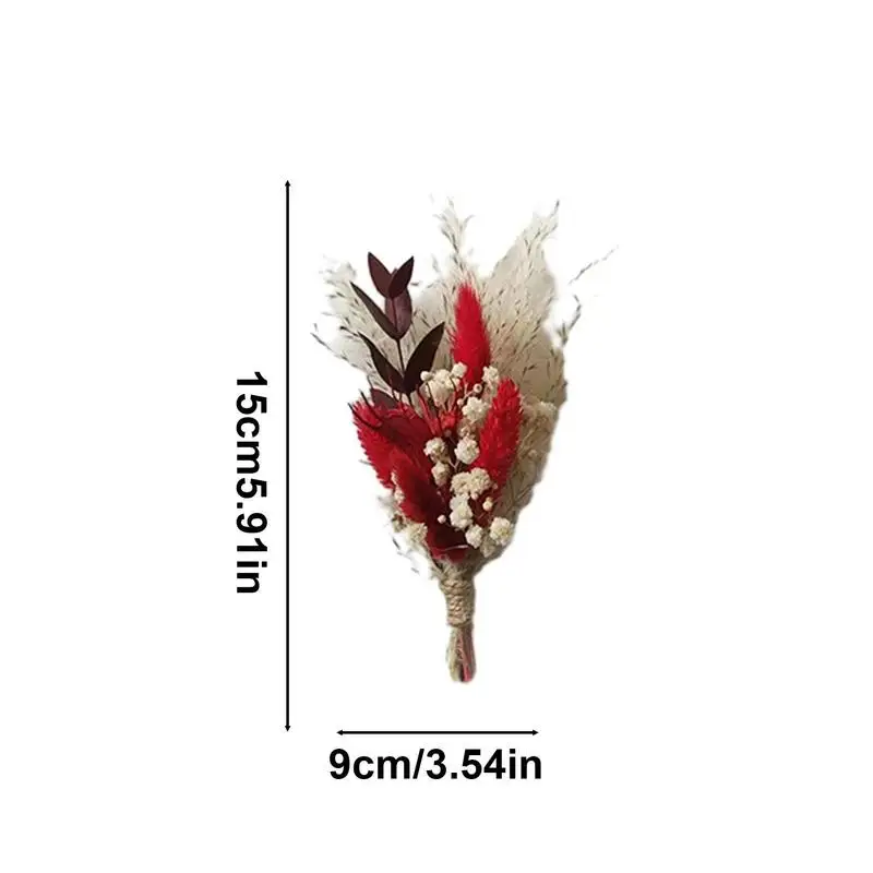 ミニ乾燥した花と天然のブーケ、花の装飾、乾燥した花、結婚式の装飾用のテーブルの装飾、セットあたり6個