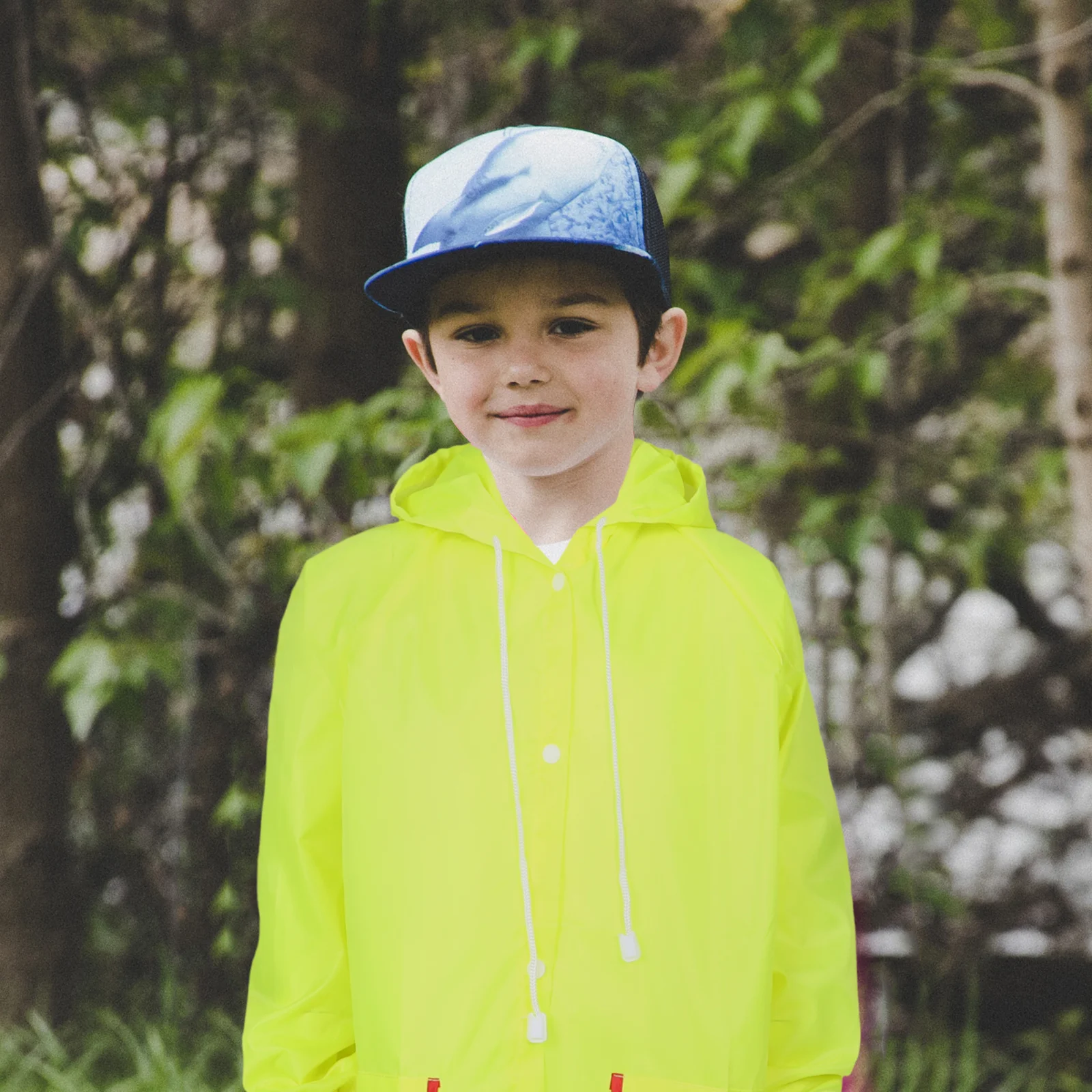 Kids Raincoat Cute Waterproof Hooded Poncho Lightweight Foldable For Outdoor Travel Cycling Yellow Rain Jacket For