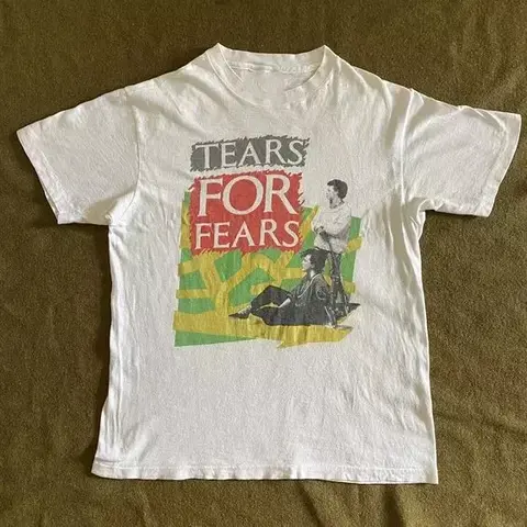 Men's Summer Vintage Tears for Fears Band T-Shirt Unisex Cotton and Breathable Tee Men's Round Neck Oversized Short Sleeve