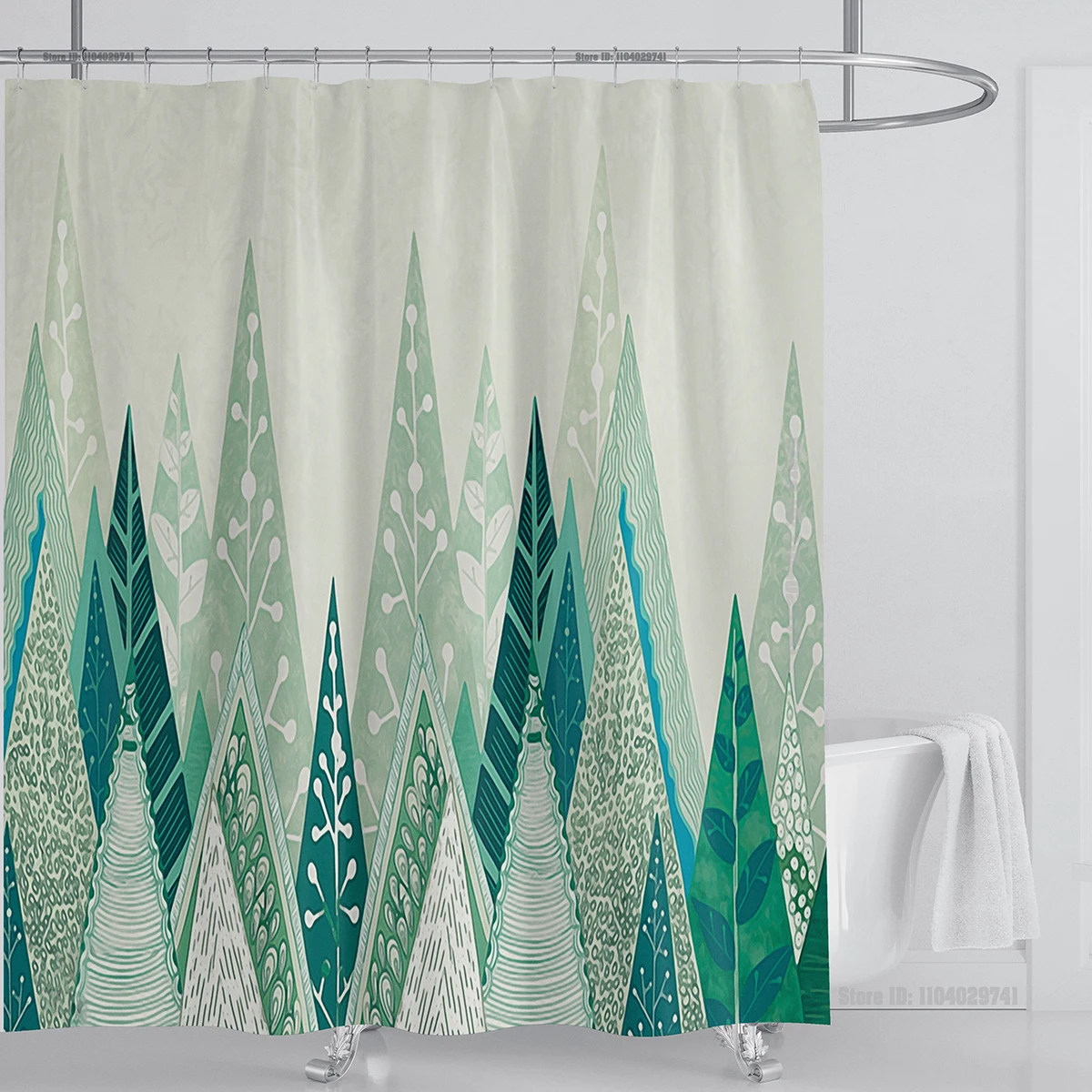 Plants Graphic Shower Curtain Waterproof Shower Curtain Polyester Fabric 3D Printing Bathroom Curtains Bathroom Decor With Hooks