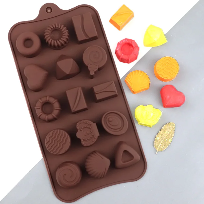 Verschiedene Formen Schokolade Silikonform Süßigkeiten Butterform Krone Herz Donut Muschel Runde Wachs schmilzt Cupcake Topper Küchenwerkzeuge – Detail 6