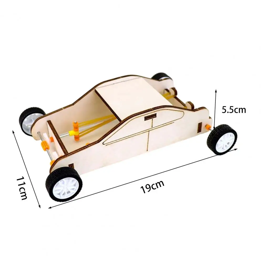 Physics DIY Double Power Rubber Band Car Science Toy School Students Educational Toy Science Experiment Teaching