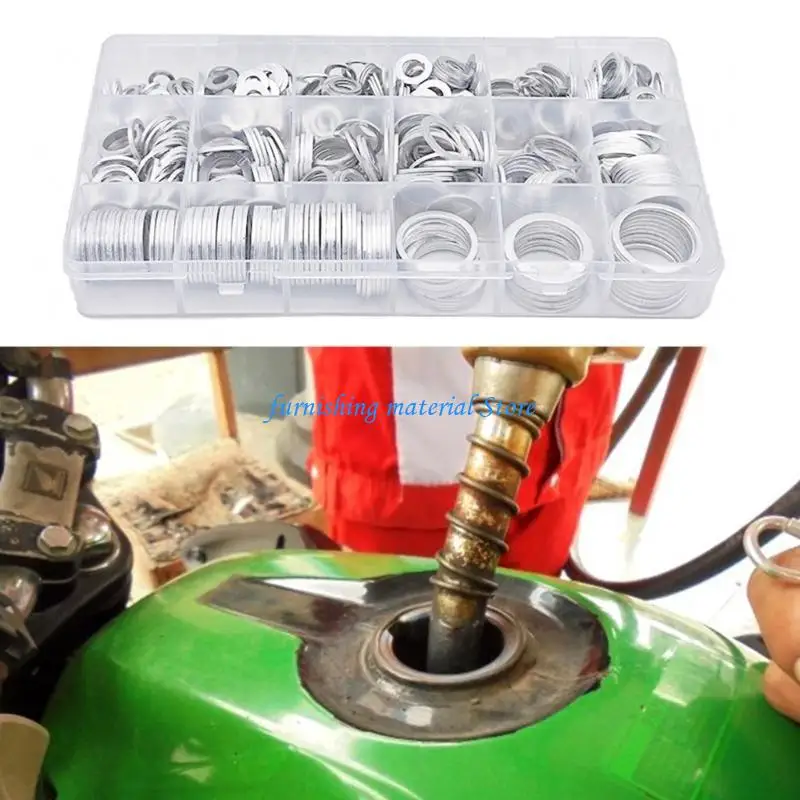 

Y5GD Complete Set of 580 Flat Washers Aluminum Gaskets Multiple for Car Maintenance