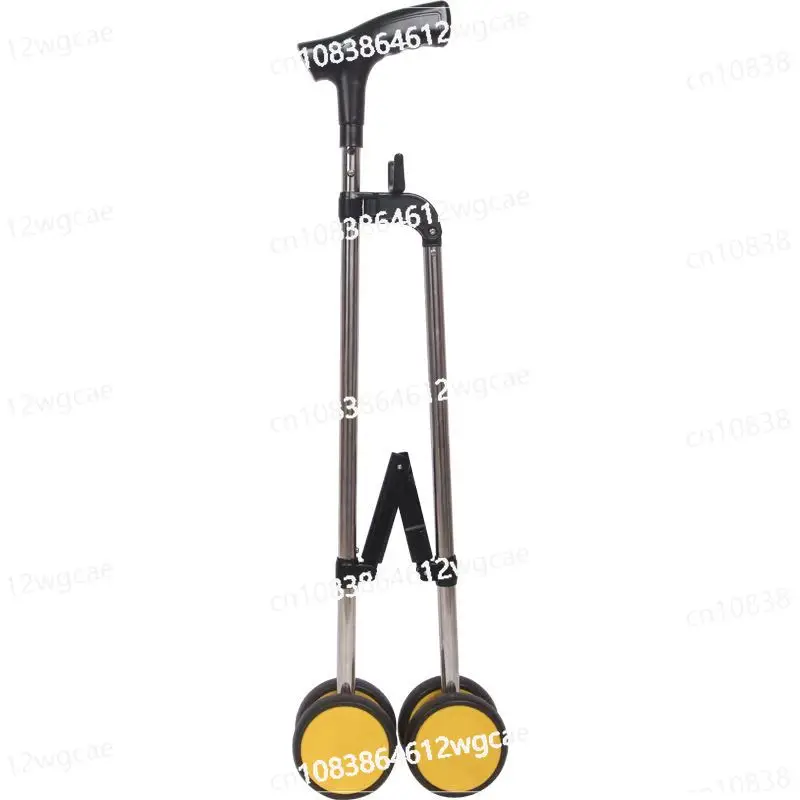 

Light1.5KG Elderly Crutches with Wheels Moving Crutches Elderly Folding Crutches Helping Walk Crutch Walkers for Elderly