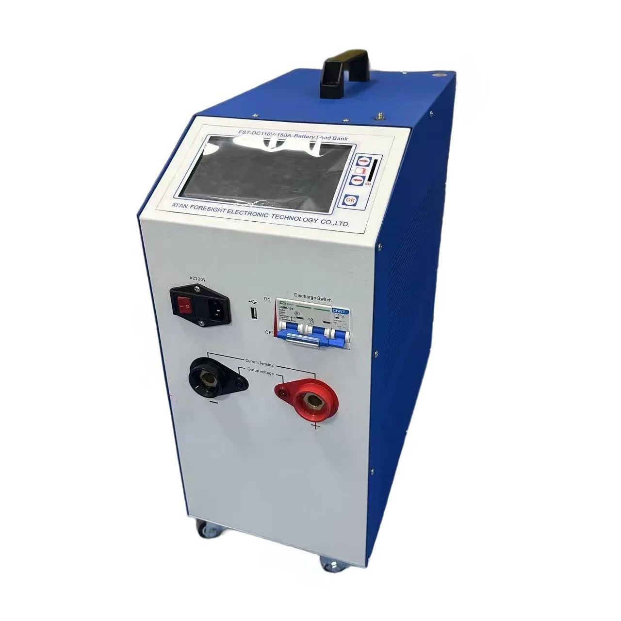 UPS Battery Capacity Tester with Alloy Load Discharge Function and 7-inch Metallurgical Display Screen