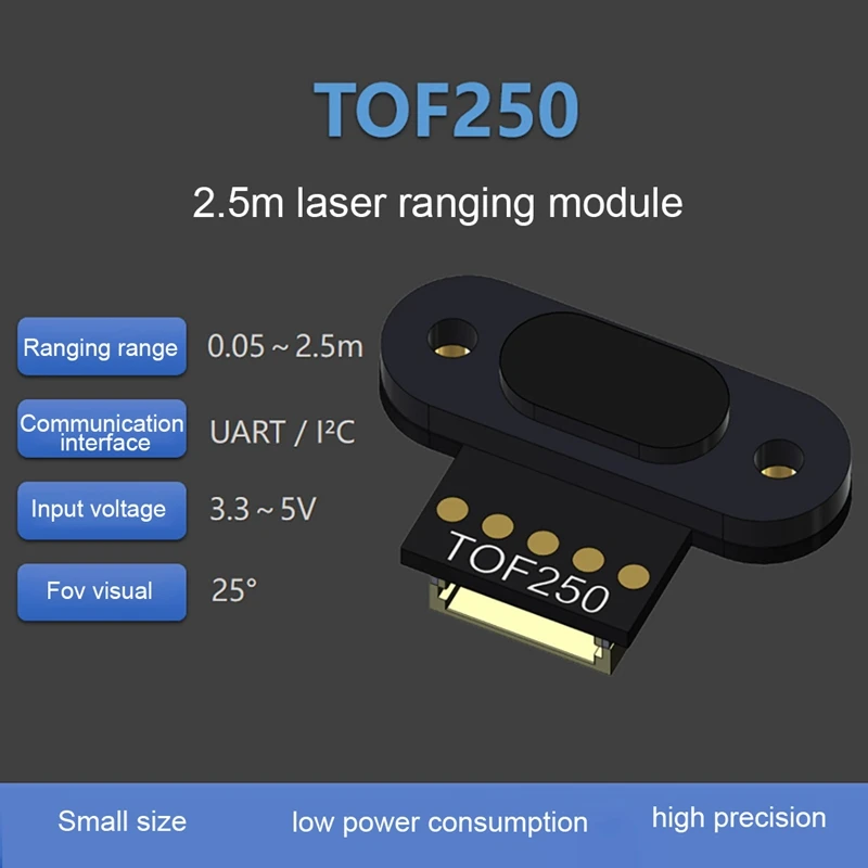 Nuovo sensore di portata TOF250 Tof Tempo di volo Sensore di distanza di 2,5 metri per rilevare oggetti
