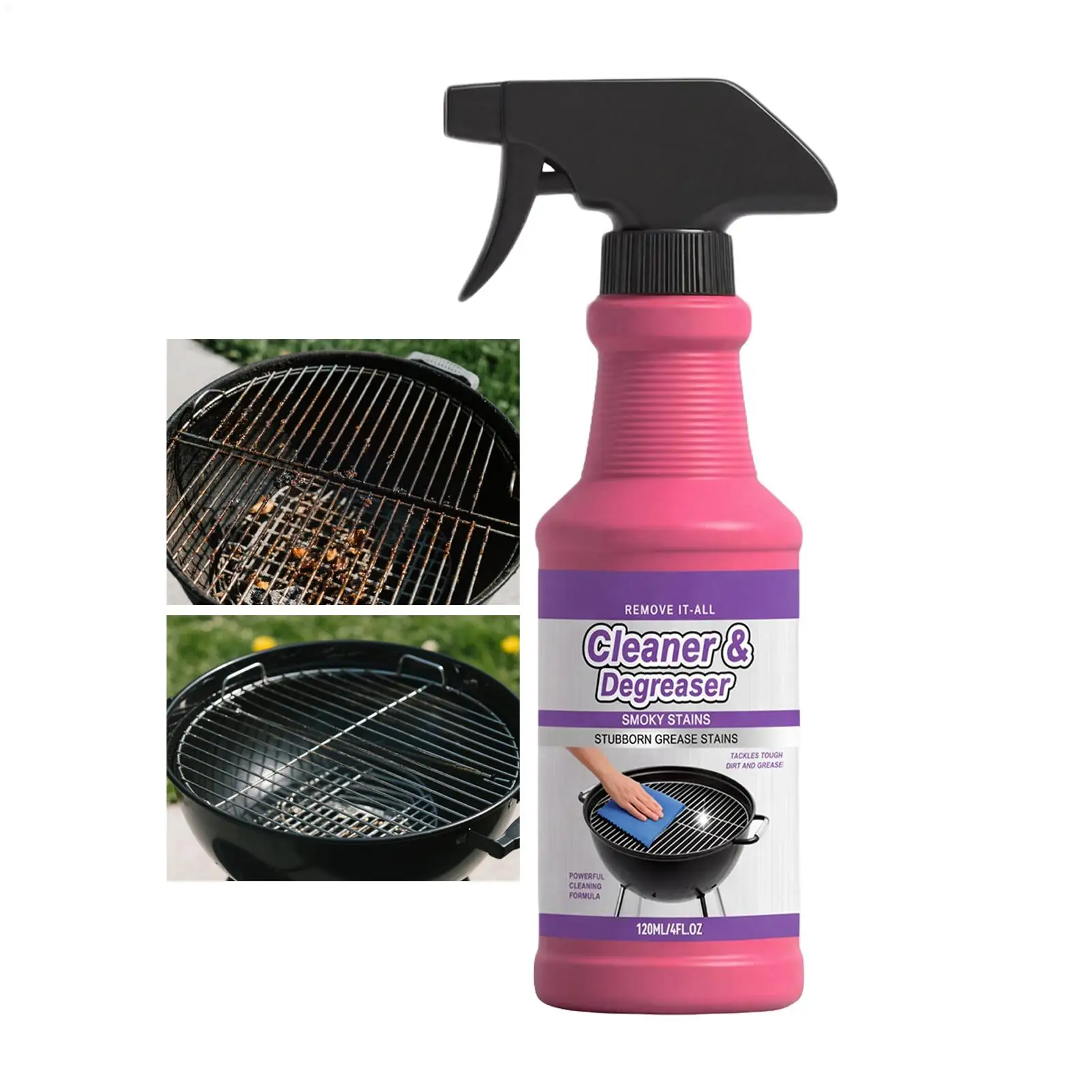 Oven Grill Degreaser Spray Heavy-Duty Restore Shine Agent BBQ Cleaner Kitchen Degreaser for Oven Pans Cooktop Counter Microwave