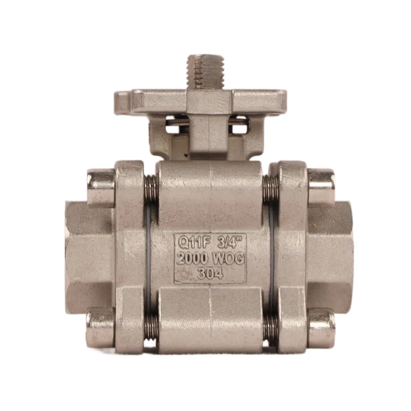 304 SS Stainless Steel 2 Way Water Control Flow High Pressure Ball Valve