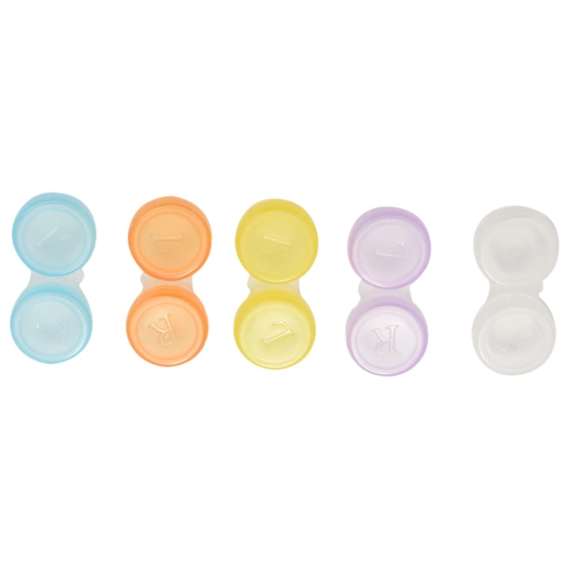 20 X Contact Lens Cases - Colour Coded L And R Soaking Storage Cases, Random Color (Multicolor)