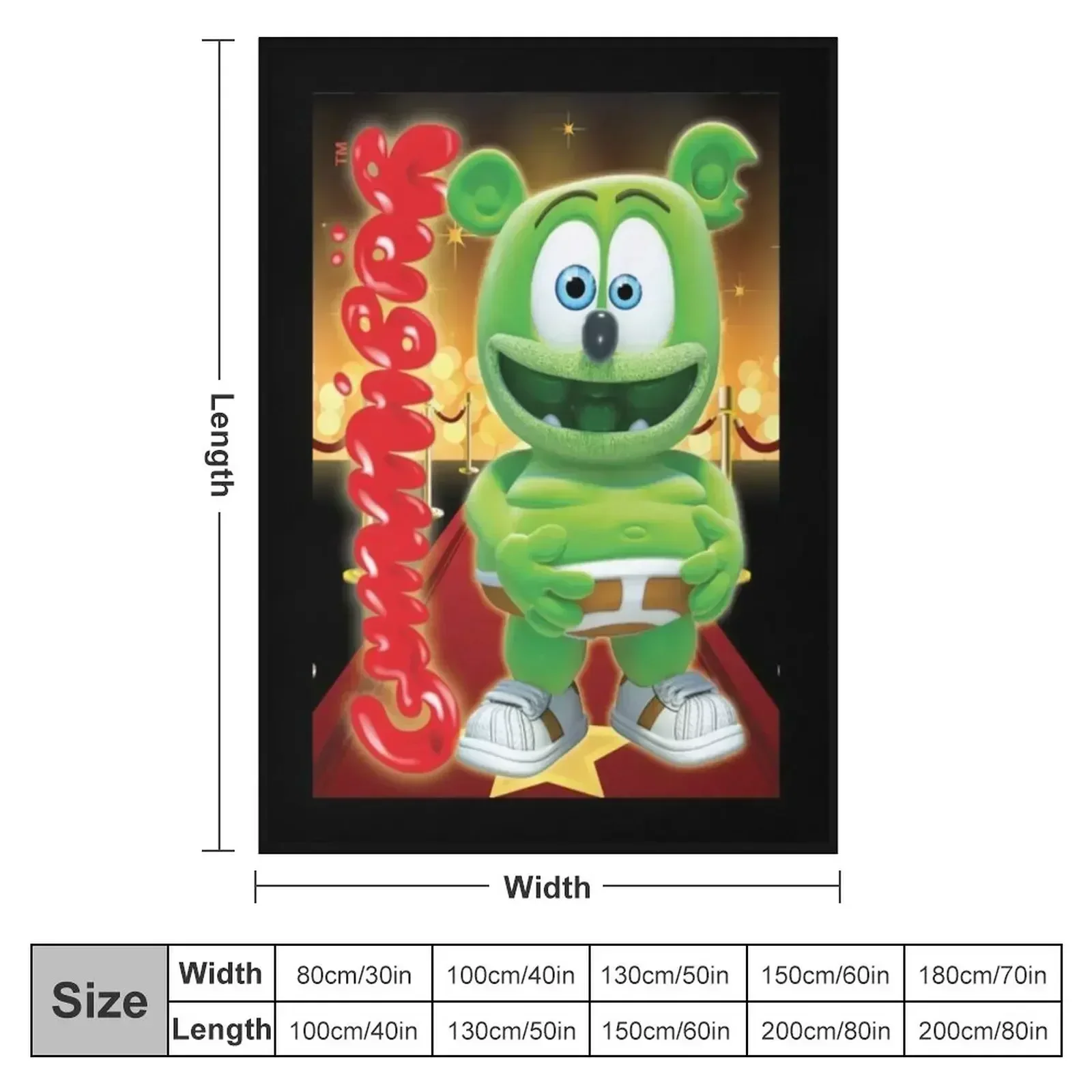Gummibar (the Gummy Bear) Redcarpet Throw Blanket couch cozy soft plush fuzzy picnic outdoor blanket