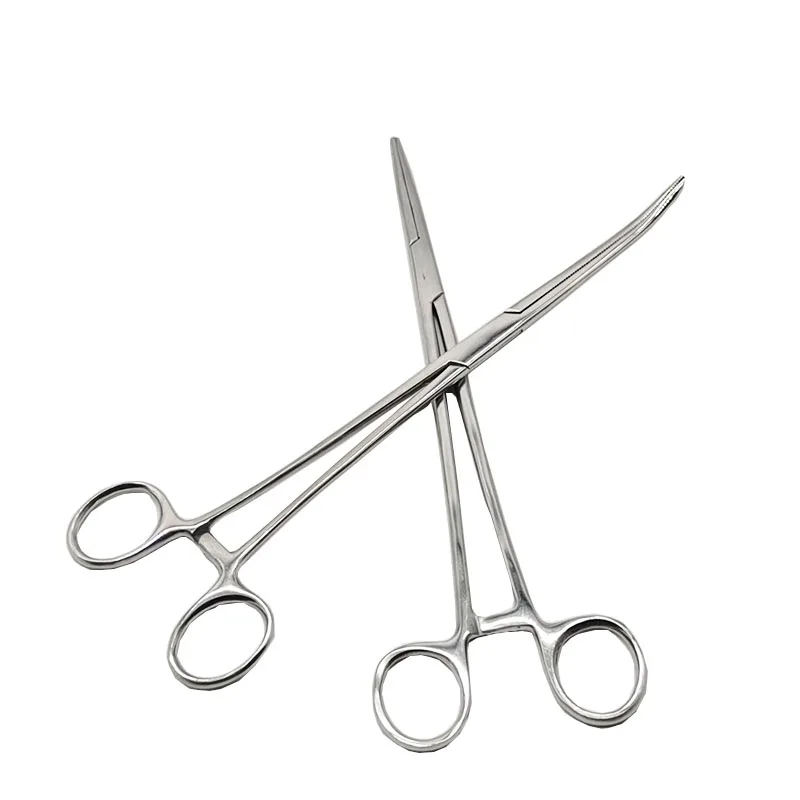 1set 24cm Stainless Steel Hemostatic Forceps Surgical Forceps Tool Hemostat Locking Clamps Forceps Fishing Pliers