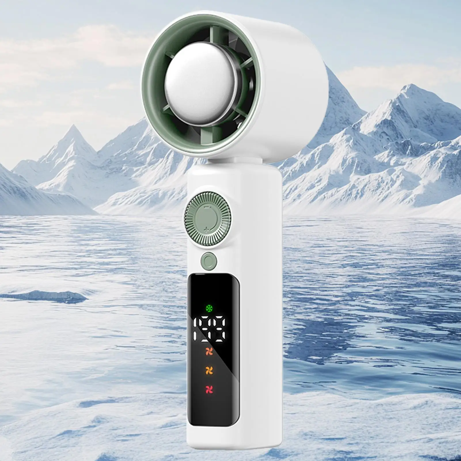 Personal Fan Turbine Handheld Fan Rechargeable Foldable 1-199 Speed Night Light LED Display 4000mAH For Beach Workplace Hiking