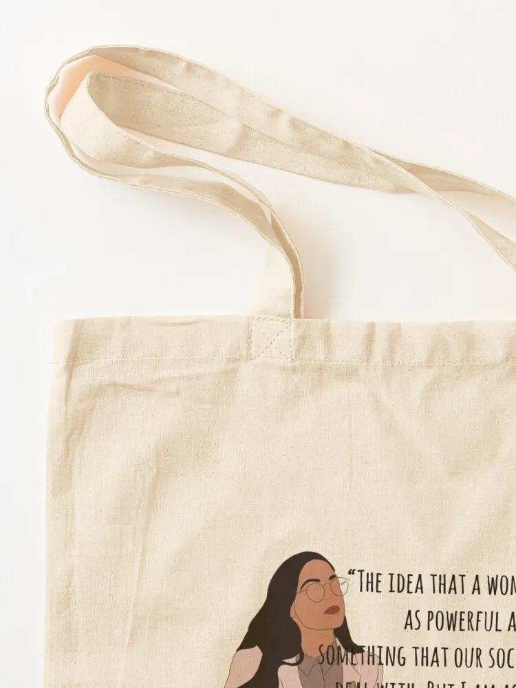 حقيبة يد AOC Quote قابلة للطي وقابلة لإعادة الاستخدام وحقيبة قماش للنساء وحقيبة يد للشاطئ