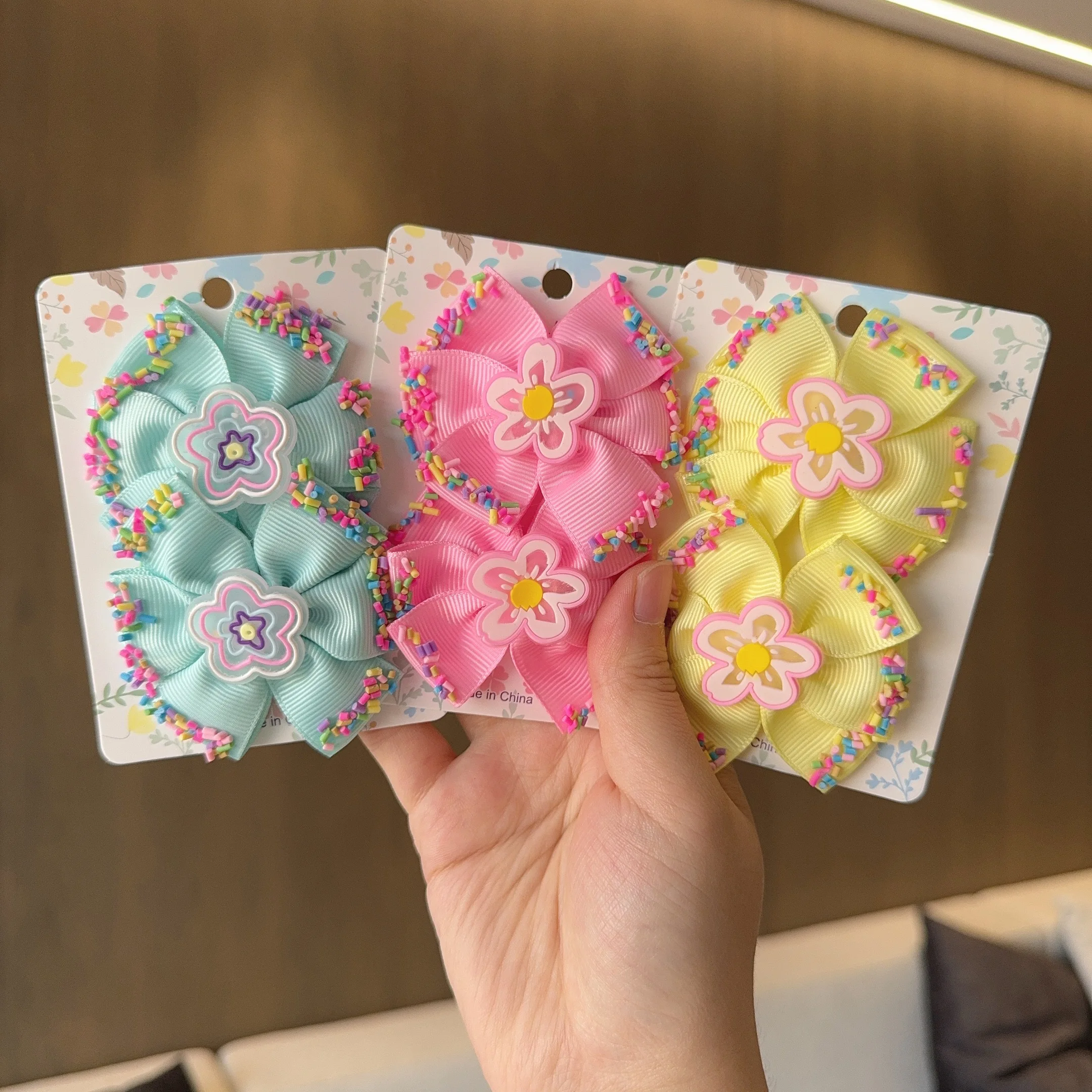 2Pcs Grosgrain Ribbon Solid 2.3Inch Hair Bows With Clip For Girls Hair Clips Hairpin Barrettes Headwear Kids Hair Accessorie