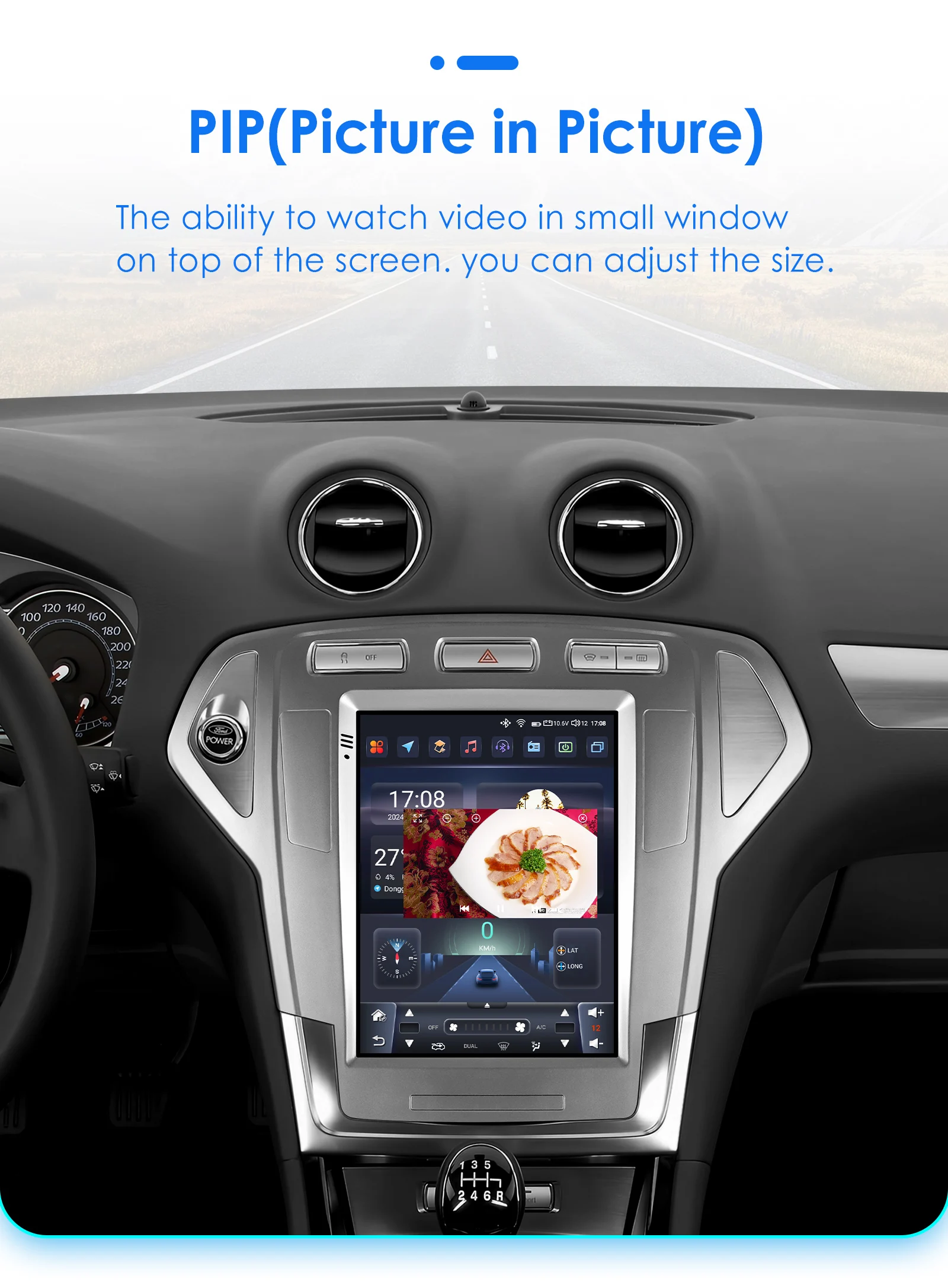 Hizpo 9.7 inch Android 14 For Ford Mondeo Mk4 Galaxy A/C 2007-2010 Car Radio Multimedia Video Player GPS 4G Wireless Carplay DSP