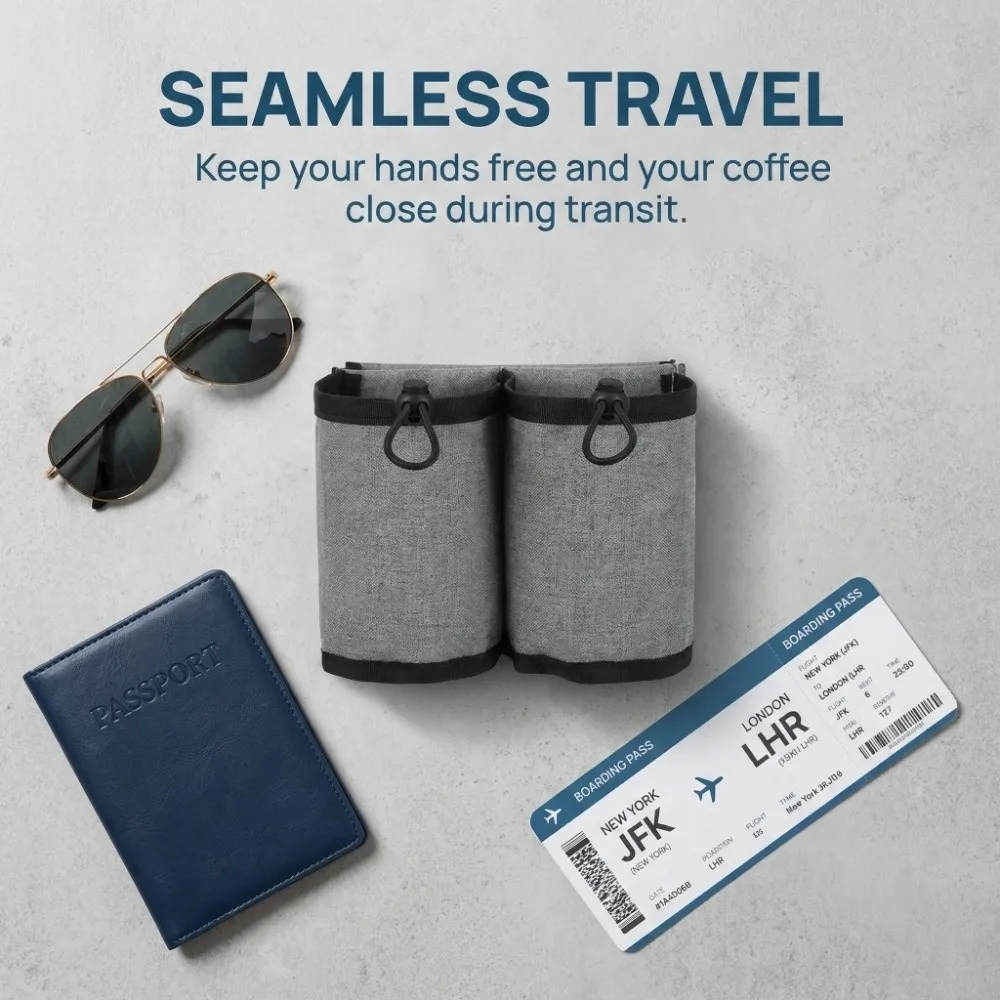 with Bottle Organizer Luggage Handle Bag Oxford Cloth Portable Suitcase 2 Cup Holder Universal Drink Carrier Travel Accessories