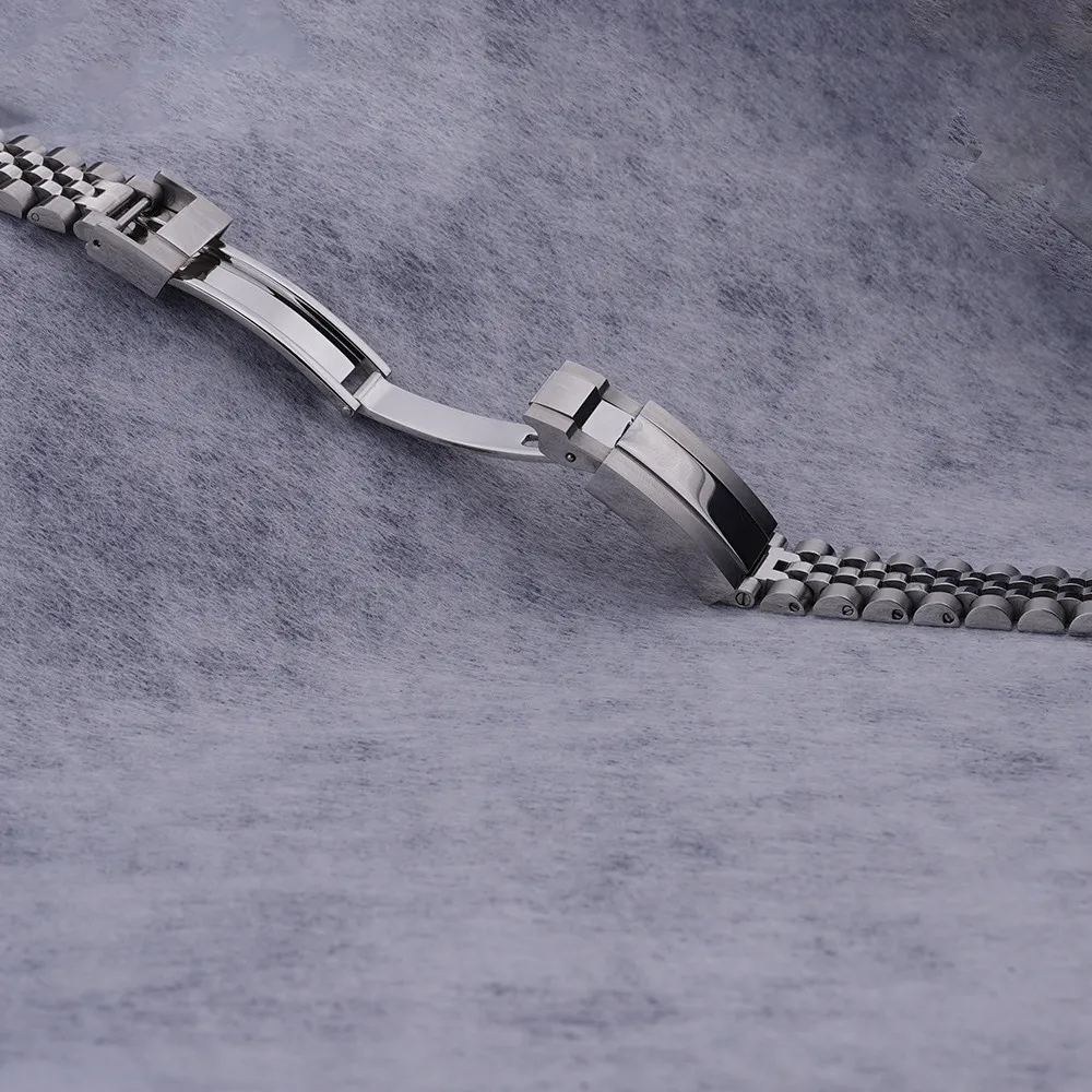 For Tudor BlackBay 58 Watch Band Strap 20mm Solid Curved End Link 316L Steel Jubilee Silver Bracelet with Oyster Deployment Clas