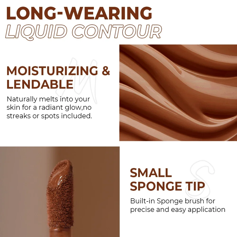 BEAUTY GLAZED 2pcs Face Makeup Set,Concealer Liquid Foundation+Cream for Contouring,Long-lasting Waterproof Matte Full Coverage