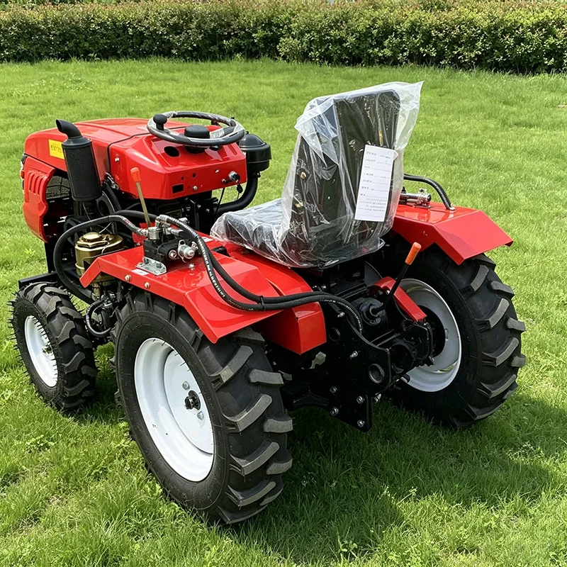 Customized High Efficiency Four Wheel Rotary Tiller, Multifunctional Wheel Type Micro Tiller & Agricultural Plowing Equipment