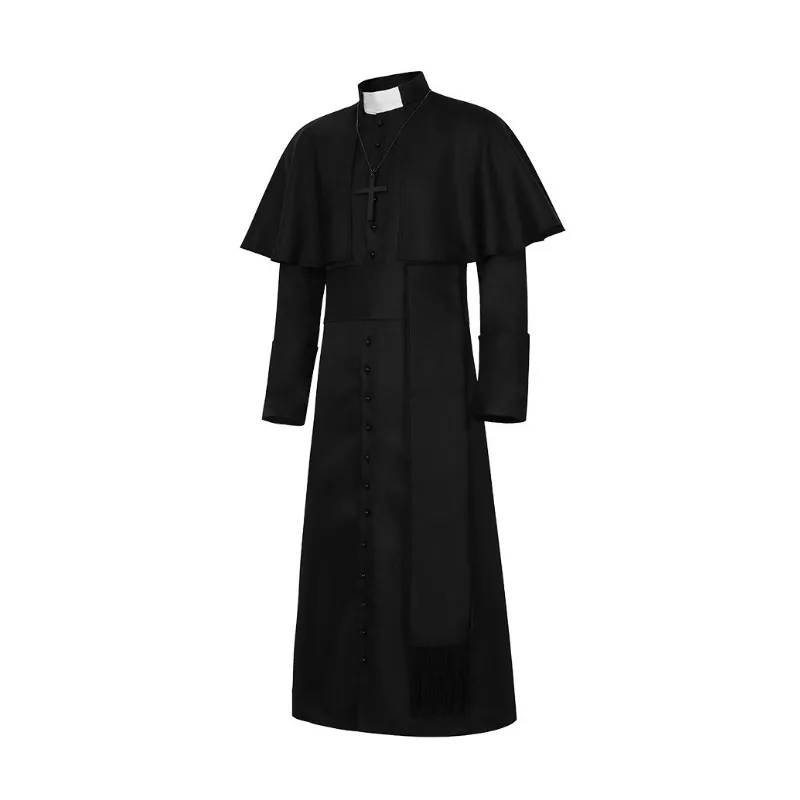 Sacerdote medievale mago pastore costumi Halloween morte Robe Cosplay pastore set per uomo donna Costume medievale muslimah Disfraz