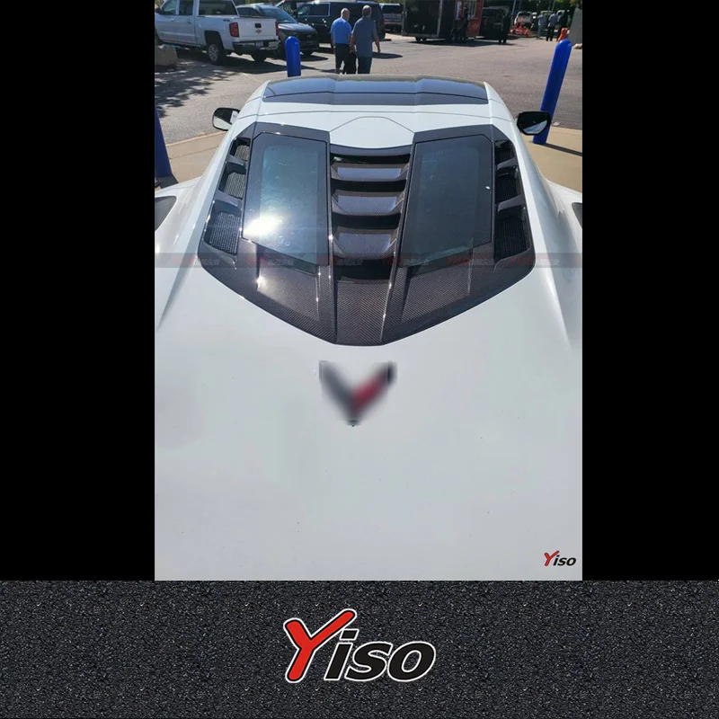 Suitable for Corvette C8 ZR1 Z06 dry carbon fiber rear window air vents Corvette ZR1 louvers and Z06 windshield