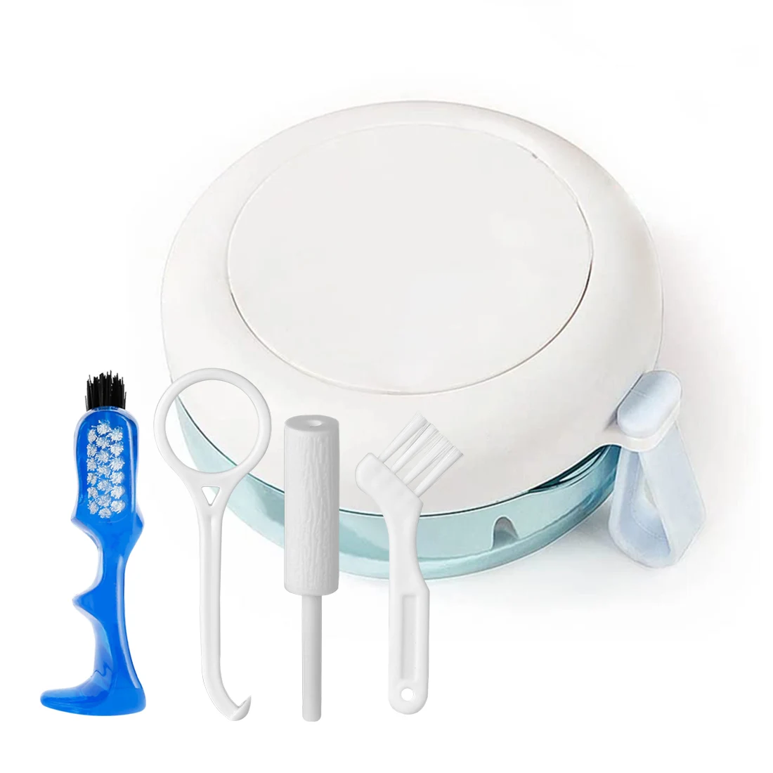 Leakproof Denture Cleaning Kit with Basket and Brush, Dental Cleaning Soaking Retainer Case Bath Box for Wire Dentures Braces